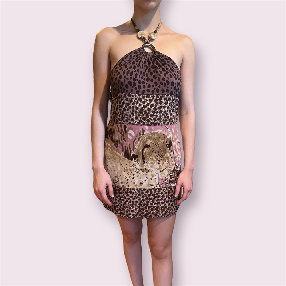 focus vintage printed mini dress
